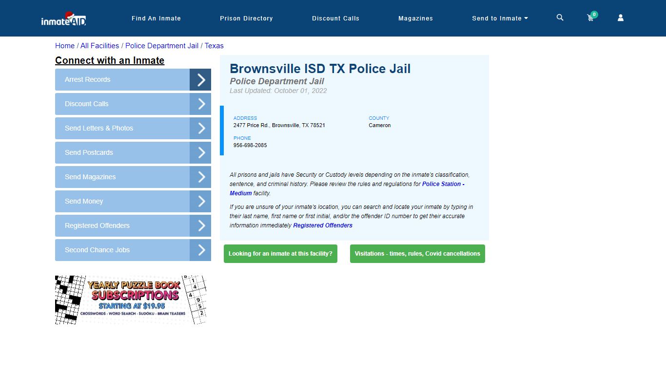 Brownsville ISD TX Police Jail & Inmate Search - Brownsville, TX